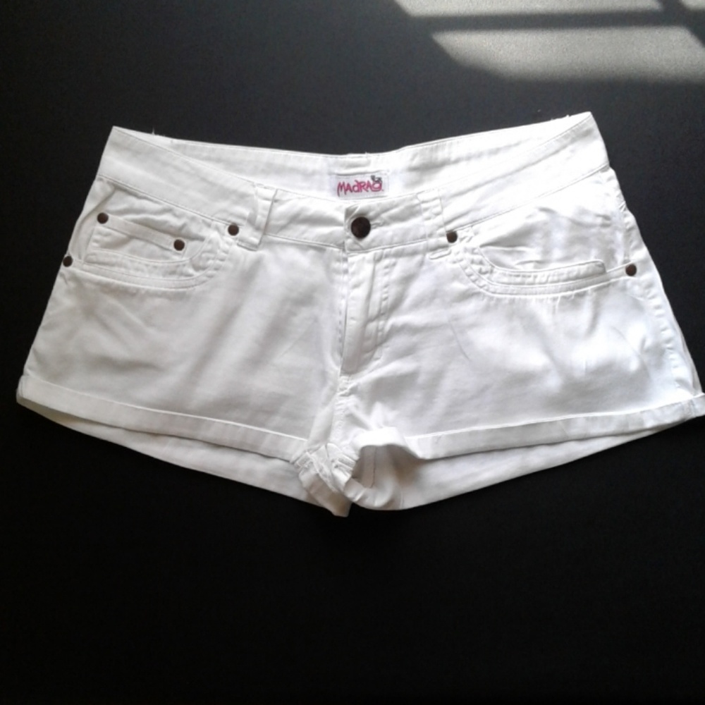 Madrag White Mini Booty Shorts Size S - Picture 1 of 4